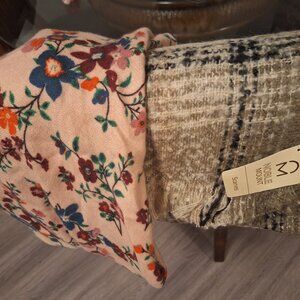 2 Scarves. Flower scarf (rectangular) cream scarf ( rectangular) NWT/NWOT.